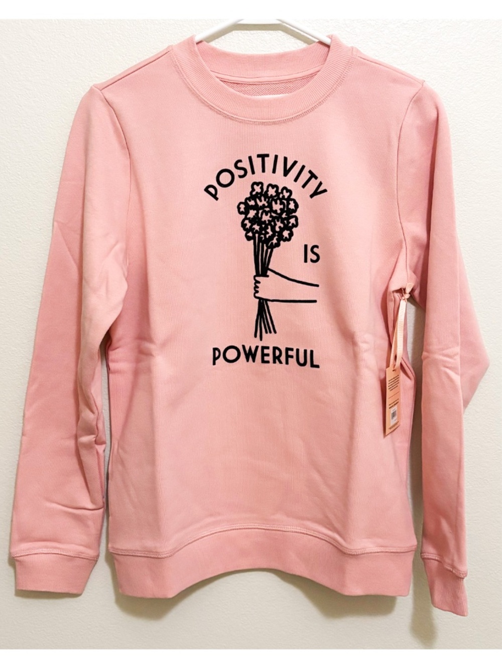 NWT "Positivity is Powerful" French Cotton Terry sweatshirt - Picture 2 of 6